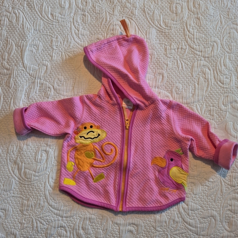HaHanna Andersson girls size 70 or 6-12 months pink quilted jacket GUC